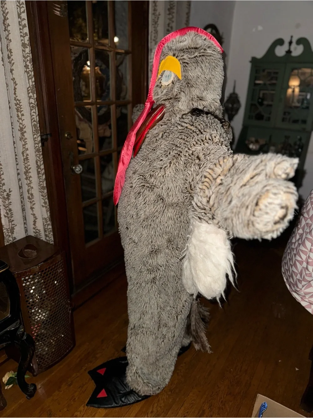 Vintage Adult Size Handmade Thanksgiving Turkey Bird Costume w/ Tail Feather